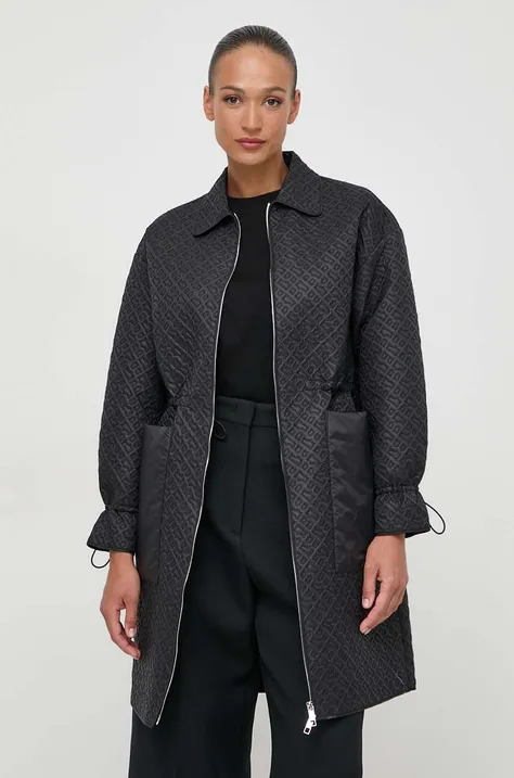 Пальто BOSS жіночий колір чорний перехідний