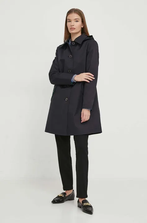 Kabát Lauren Ralph Lauren dámsky, tmavomodrá farba, prechodný