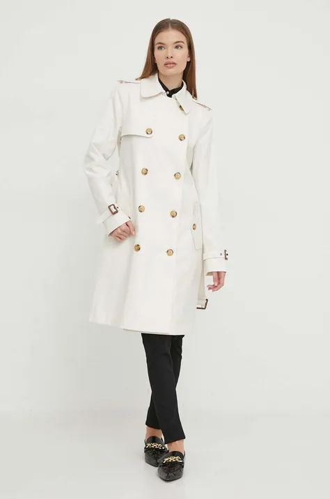 Пальто Lauren Ralph Lauren жіночий колір бежевий перехідний двобортний
