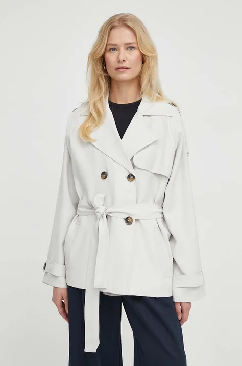 Пальто Bruuns Bazaar жіночий колір сірий перехідний oversize