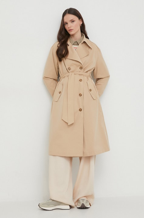Pepe Jeans trenci STAR femei, culoarea bej, de tranzitie