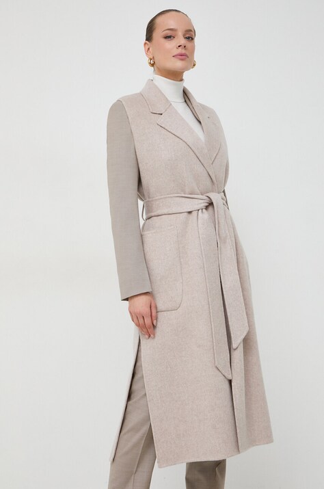 Вовняний жилет Ivy Oak колір бежевий перехідний без застібки