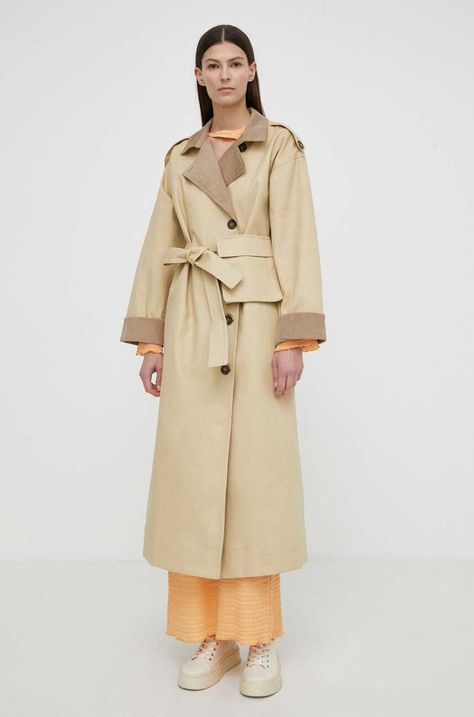 Βαμβακερό παλτό Résumé AlimaRS Coat χρώμα: μπεζ, 20941139