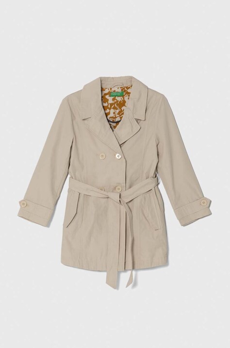 Дитячий плащ United Colors of Benetton колір бежевий