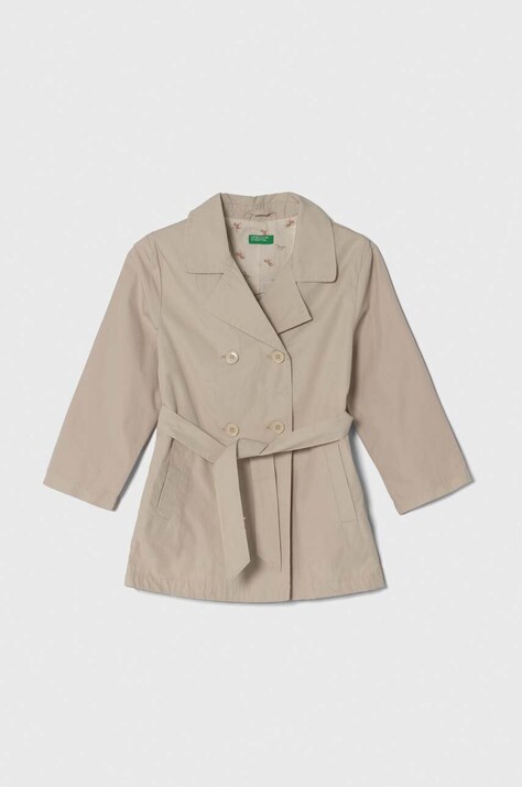 Detský trenčkot United Colors of Benetton béžová farba