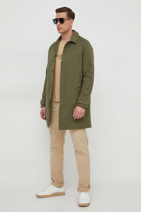 Pepe Jeans trenci Valerio barbati, culoarea verde, de tranzitie