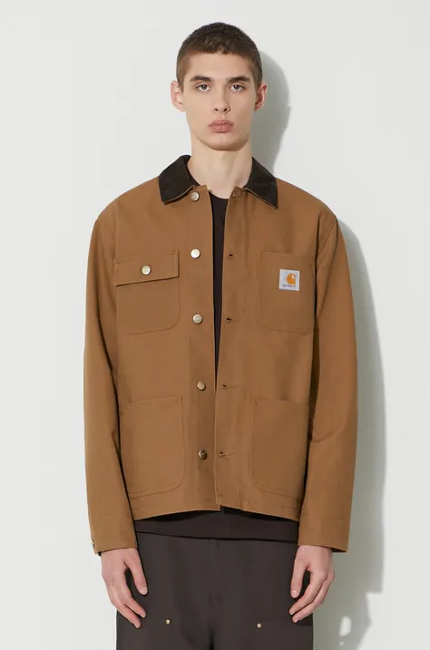 Джинсова куртка Carhartt WIP Michigan Coat чоловіча колір коричневий перехідна I031519.00S01