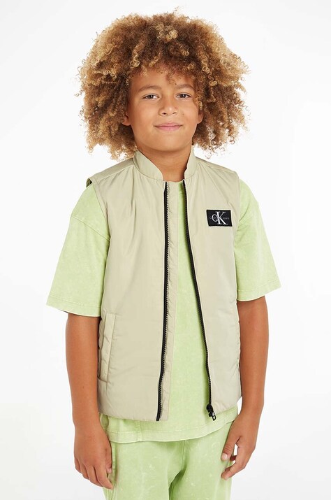 Dječji prsluk Calvin Klein Jeans boja: bež