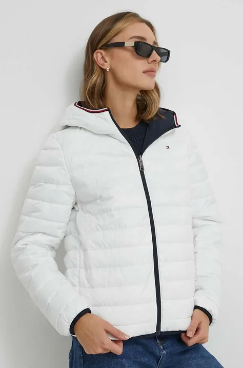 Двостороння куртка Tommy Hilfiger жіноча колір білий перехідна