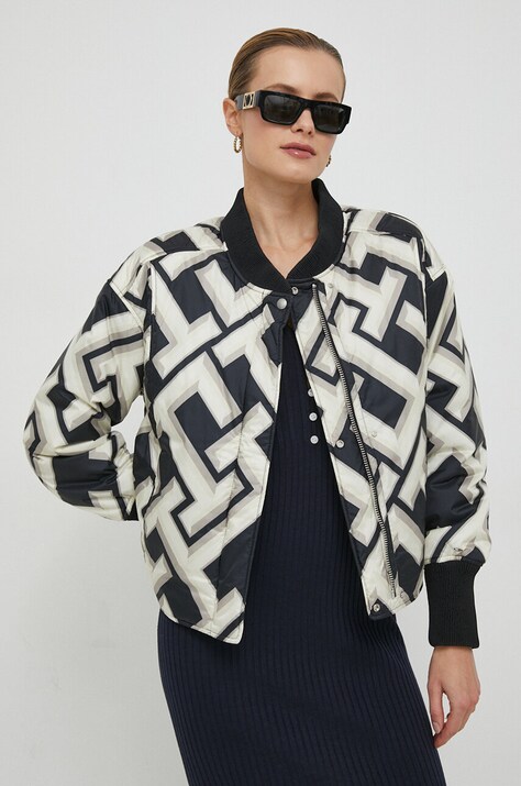 Dvostranska bomber jakna Tommy Hilfiger ženska, črna barva
