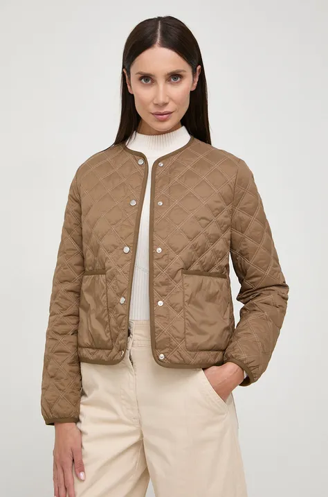 Куртка BOSS жіноча колір коричневий перехідна
