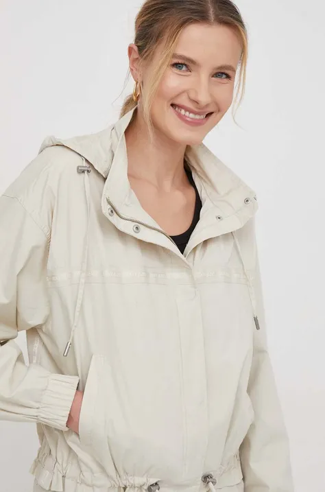 Куртка Dkny жіноча колір бежевий перехідна
