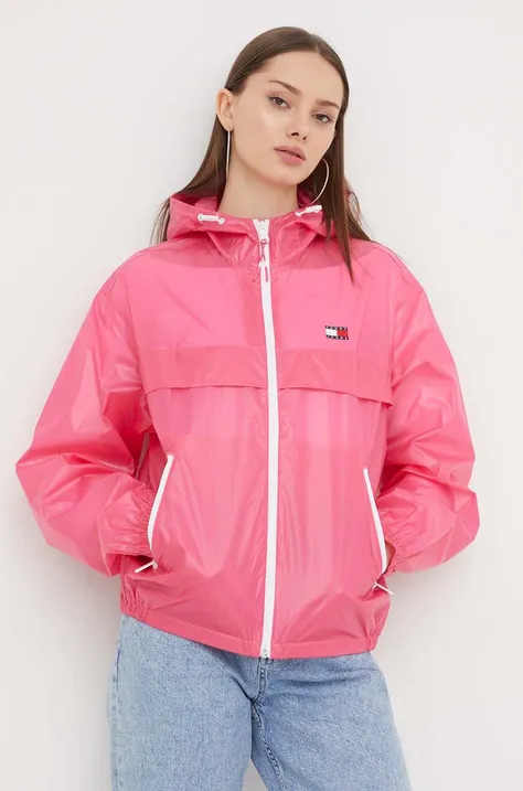 Куртка Tommy Jeans женская цвет розовый переходная