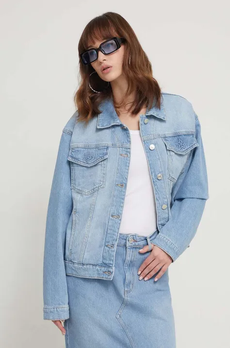 Chiara Ferragni giacca di jeans donna colore blu