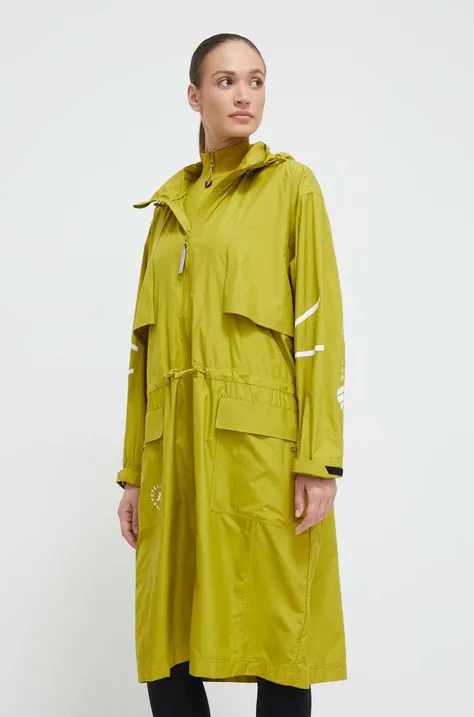 adidas by Stella McCartney kurtka damska kolor zielony przejściowa oversize