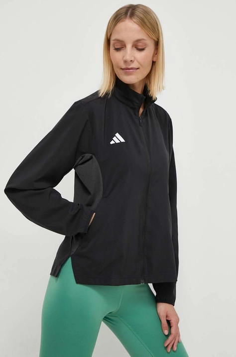 Jakna za tek adidas Performance Adizero črna barva