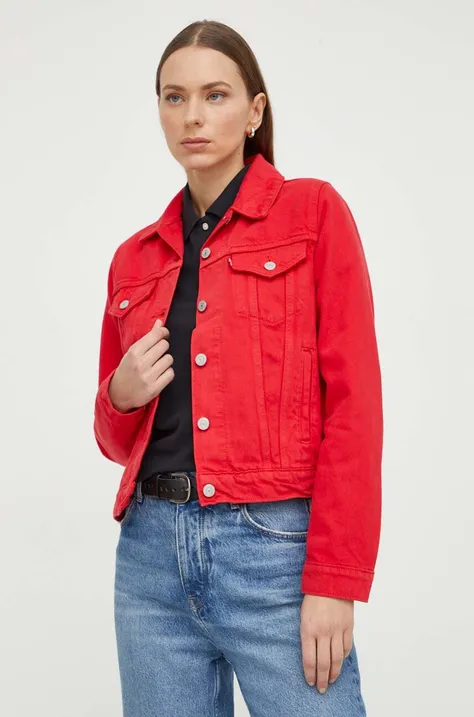 Levi's giacca di jeans donna colore rosso