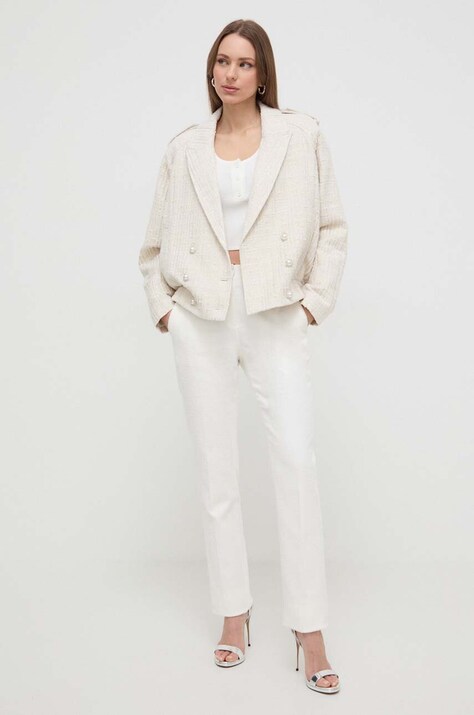 Custommade geaca femei, culoarea bej, de tranzitie, oversize