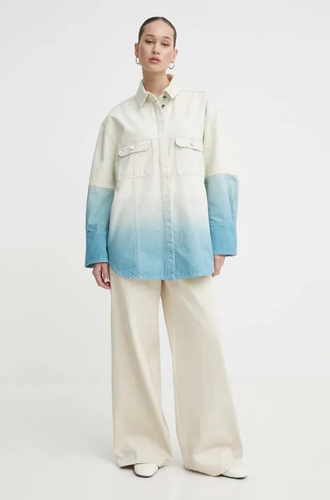 Джинсовая куртка Stine Goya женская цвет бежевый переходная oversize SG5630