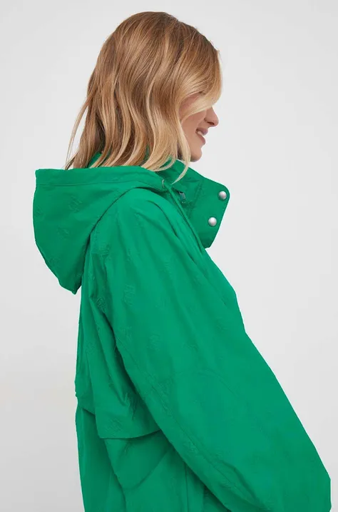Jakna Tommy Hilfiger za žene, boja: zelena, za prijelazno razdoblje, oversize, WW0WW41554