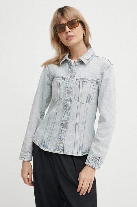 Дънково яке Tommy Hilfiger в синьо преходен модел WW0WW41337
