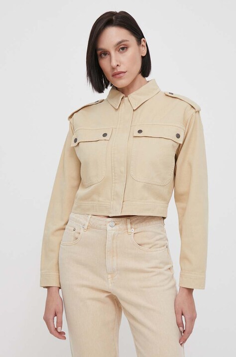 Джинсова куртка Pepe Jeans SAMANTHA жіноча колір бежевий перехідна oversize PL402363