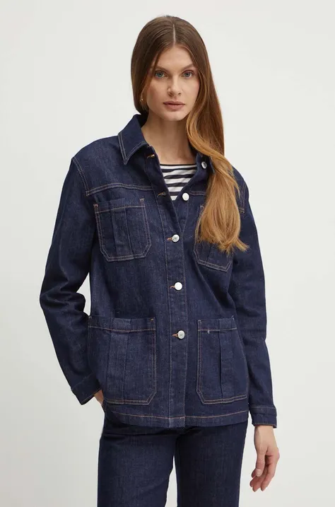 MAX&Co. geaca jeans femei, culoarea albastru marin, de tranzitie, 2416041042200