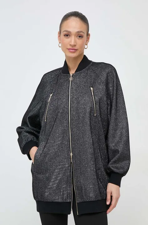 Куртка-бомбер Liu Jo женский цвет чёрный переходная oversize