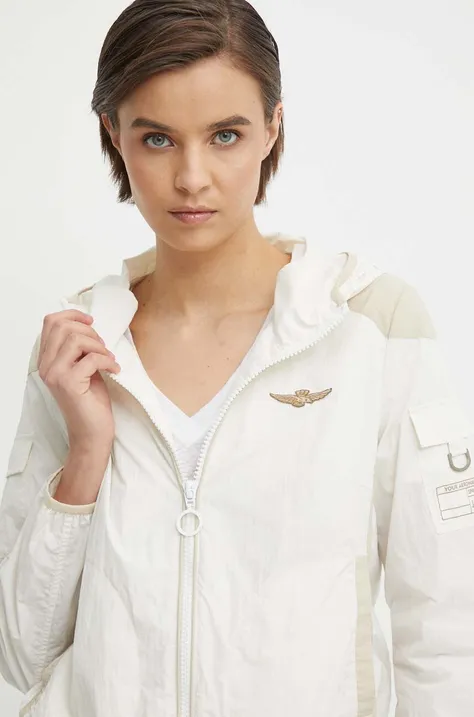 Куртка Aeronautica Militare жіноча колір бежевий перехідна AB2166DCT3286
