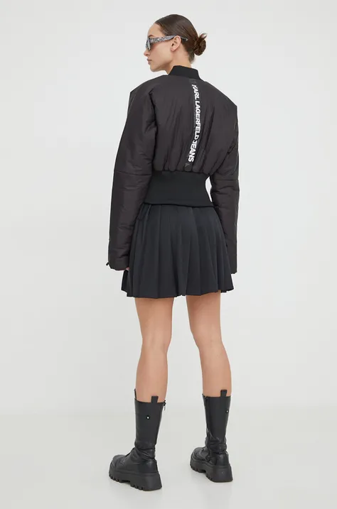 Karl Lagerfeld Jeans kurtka bomber damski kolor czarny zimowa oversize