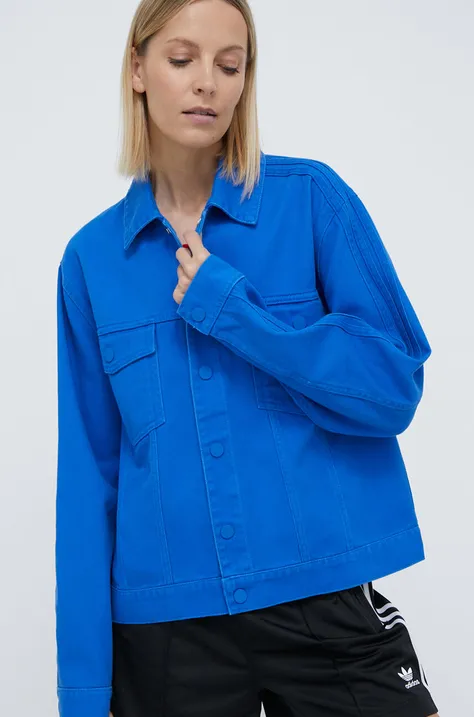 adidas Originals kurtka jeansowa x Ksenia Schnaider damska kolor niebieski przejściowa oversize IU2460