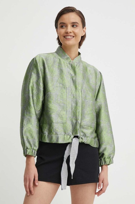 Emporio Armani geaca femei, culoarea verde, de tranzitie, oversize, 3D2B85 2NGXZ