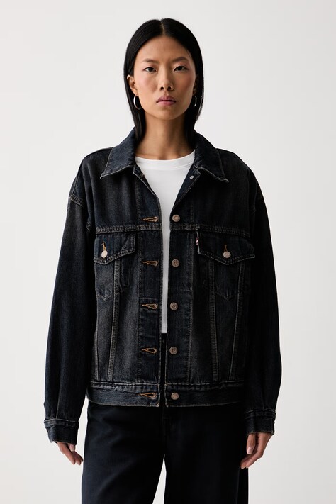 Levi's kurtka oversize damska jeansowa 90S TRUCKER granatowa A1743
