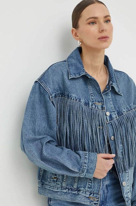 Rifľová bunda Levi's dámska, prechodná, oversize