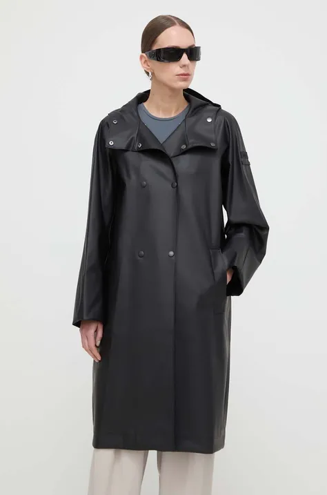 Nepromokavý kabát Max Mara Leisure dámský, černá barva, oversize, 2416021078600