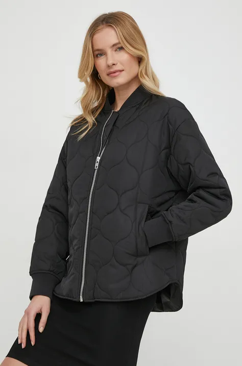 Куртка Sisley жіноча колір чорний перехідна oversize