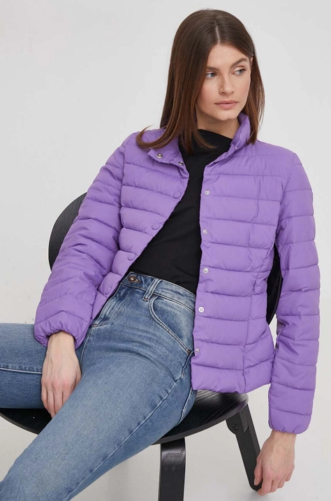 Sisley geaca femei, culoarea violet, de tranzitie