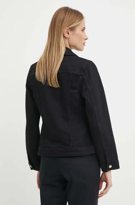 Sisley kurtka jeansowa damska kolor czarny przejściowa