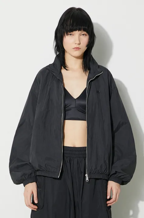 adidas Originals geacă femei, culoarea negru, de tranziție, oversize IT6726