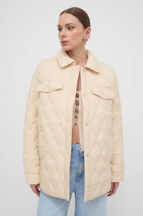 Куртка Guess жіноча колір бежевий перехідна oversize