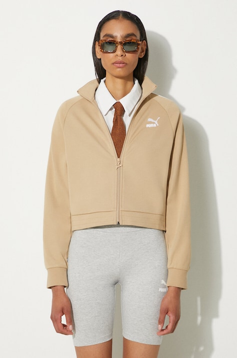 Puma bluză T7 femei, culoarea bej, uni 624211