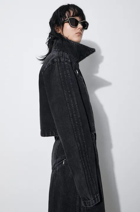 Джинсова куртка adidas Originals жіноча колір чорний перехідна IT7263