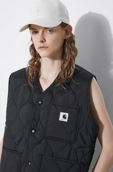 Αμάνικο μπουφάν Carhartt WIP Skyler Vest χρώμα: μαύρο, I032991.89XX