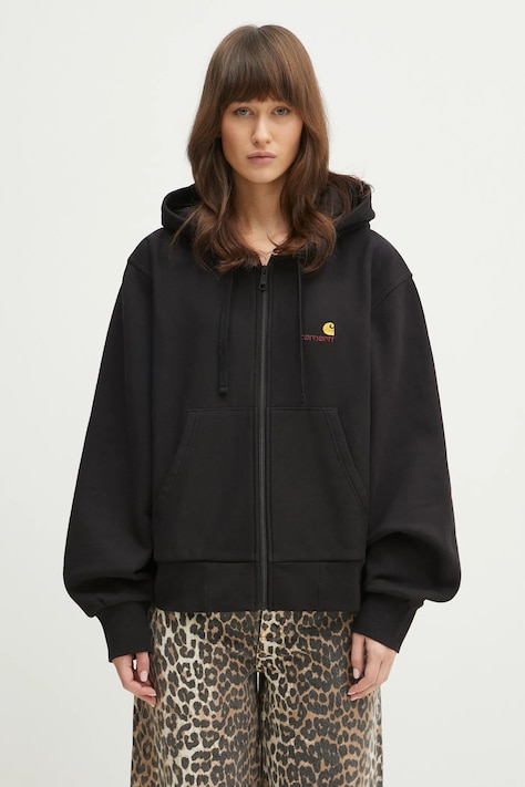 Carhartt WIP sweatshirt Hd American Scr. Jacket women's black color I033057.89XX