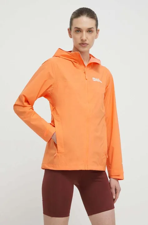 Nepremokavá bunda Jack Wolfskin Elsberg 2.5L dámska, oranžová farba, 1115951