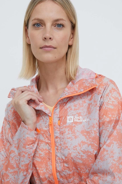 Vetrovka Jack Wolfskin Prelight Wind oranžna barva, 1307851