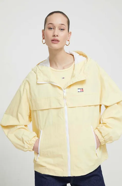 Tommy Jeans kurtka damska kolor żółty przejściowa