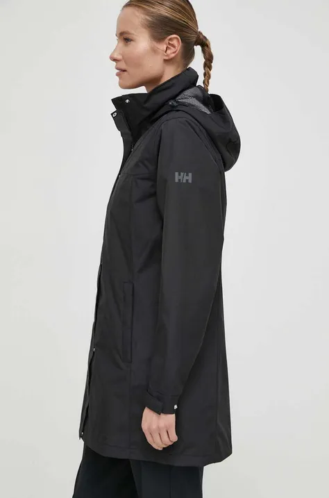 Nepromokavá bunda Helly Hansen dámská, černá barva, přechodná, 62648