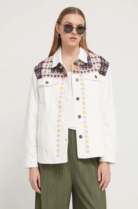 Traper jakna Desigual DONIS za žene, boja: bijela, prijelazno razdoblje, 24SWED13