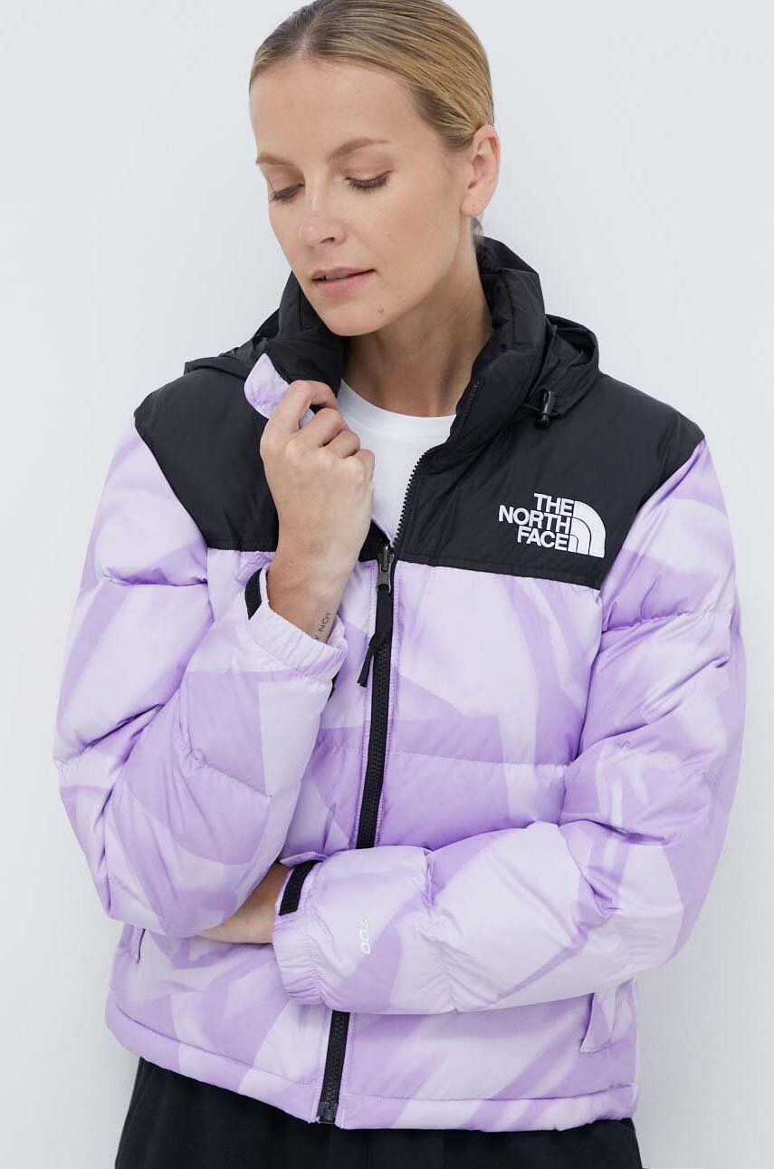 Pernata jakna The North Face 1996 RETRO NUPTSE JACKET za žene, boja: ljubičasta, zimu